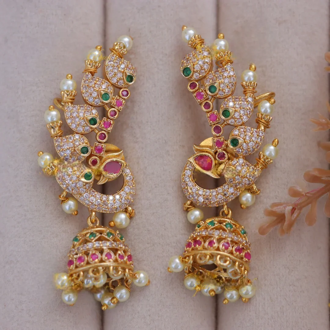 Exquisite Peacock Jhumka Earrings